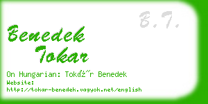 benedek tokar business card